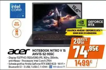 Acer notebook nitro V 15 ANV15-52-95SC