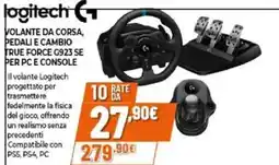 Expert Logitech volante da corsa, pedali e cambio true force G923 SE per pc e console offerta