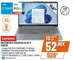 Expert Lenovo notebook ideapad slim 3 15IRU8 offerta