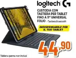 Expert Logitech g custodia con tastiera per tablet fino a 11" universal folio offerta
