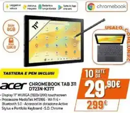 Expert Acer chromebook tab 311 D723N-K37T offerta