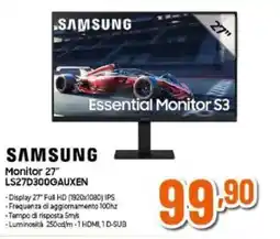 Expert Samsung Monitor 27" LS27D300GAUXEN offerta