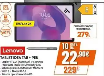 Expert Lenovo tablet idea tab+ pen offerta