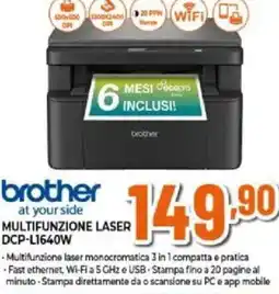 Expert Brother multifunzione laser DCP-L1640W offerta