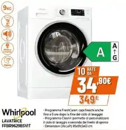 Expert Whirlpool lavatrice FFBR9629BSVIT offerta
