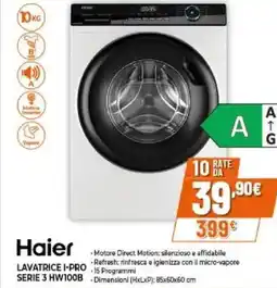 Expert Haier lavatrice i-pro serie 3 HW100B offerta