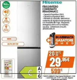 Expert Hisense frigorifero combinato RB440N4ACC offerta