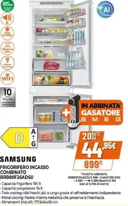Expert Samsung frigorifero incasso combinato BRB80F26ADSO offerta