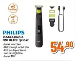 Expert Philips regola barba one blade QP6542 offerta