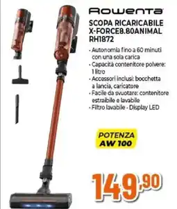 Expert Rowenta scopa ricaricabile X-FORCE8.80ANIMAL RH1872 offerta