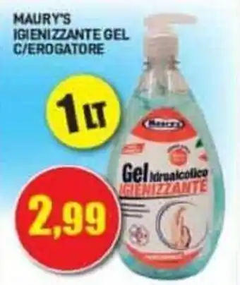 Maury's Maury's Igienizzante Gel C/Erogatore 1lt offerta