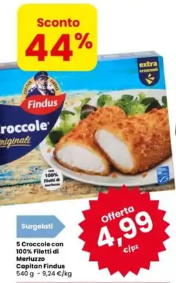 Eurospar 5 Croccole con 100% Filetti di Merluzzo Capitan Findus offerta