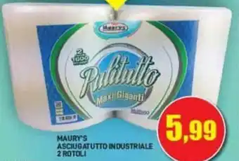 Maury's Maury's Asciugatutto Industriale 2 Rotoli offerta