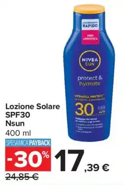 Carrefour Iper Nivea Lozione Solare SPF30 Nsun offerta