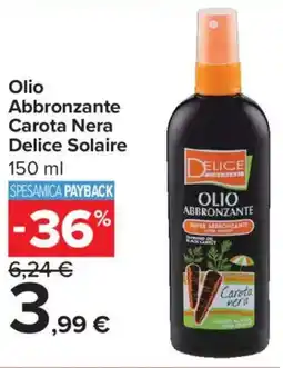 Carrefour Iper Olio Abbronzante Carota Nera Delice Solaire offerta