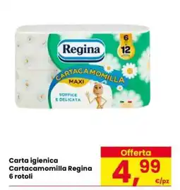 Eurospar Carta igienica Cartacamomilla Regina 6 rotoli offerta