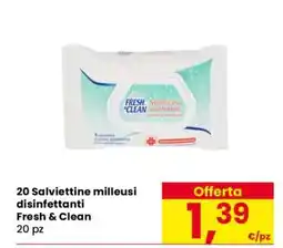 Eurospar 20 Salviettine milleusi disinfettanti offerta