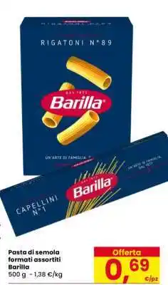 Eurospar Pasta di semola formati assortiti Barilla offerta