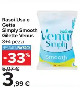 Carrefour Iper Rasoi Usa e Getta Simply Smooth Gilette Venus offerta