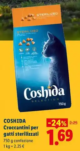 Lidl Coshida Croccantini per gatti sterilizzati offerta