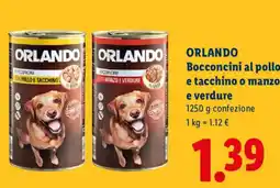 Lidl ORLANDO Bocconcini al pollo e tacchino o manzo e verdure offerta