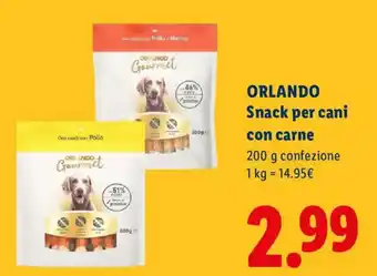 Lidl ORLANDO Snack per cani con carne offerta