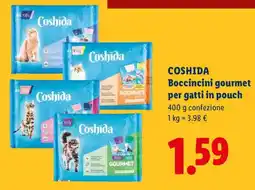 Lidl Coshida Boccincini gourmet per gatti in pouch offerta