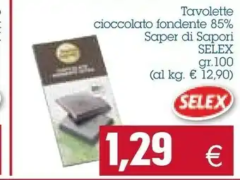 Emi Supermercati Tavolette cioccolato fondente 85% saper di sapori offerta