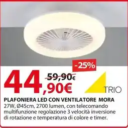 Kreo Brico e Casa PLAFONIERA LED CON VENTILATORE MORA offerta