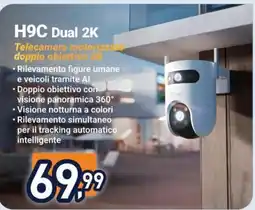 Trony H9C Dual 2K Telecamera motorizzata doppio obiettivo 2K offerta