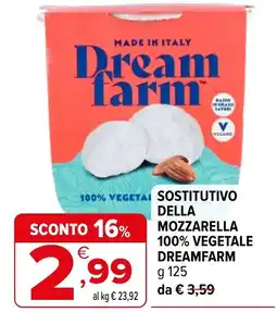 Iperal MOZZARELLA VEGETALE DREAMFARM offerta