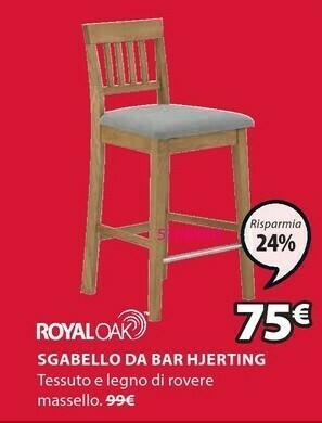 JYSK Royal oak sgabello da bar hjerting offerta