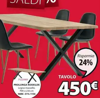 JYSK Tavolo legno massello e metallo offerta
