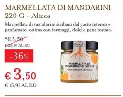 Eataly Marmellata di mandarini Alicos offerta