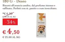 Eataly Biscotti all'arancia candita Deseo offerta