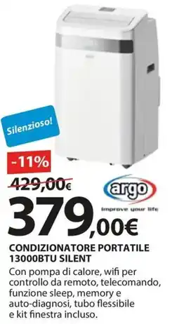 Kreo Brico e Casa CONDIZIONATORE PORTATILE 13000BTU SILENT offerta