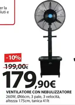 Kreo Brico e Casa VENTILATORE CON NEBULIZZATORE offerta