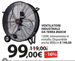 Kreo Brico e Casa VENTILATORE INDUSTRIALE DA TERRA Ø60CM offerta