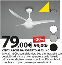 Kreo Brico e Casa VENTILATORE DA SOFFITTO ALESUND offerta