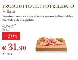 Eataly Prosciutto cotto prelibato Villani offerta