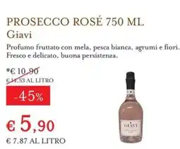 Eataly Prosecco Rosé Giavi offerta