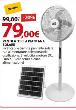 Kreo Brico e Casa VENTILATORE A PIANTANA SOLARE offerta
