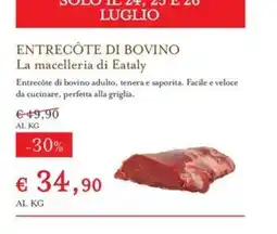 Eataly Entrecôte di Bovino La macelleria di Eataly offerta