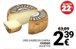 Supermercati Gulliver ORO Sardo di Capra Chiiodo offerta