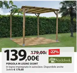 Kreo Brico e Casa PERGOLA IN LEGNO 3X3MT offerta
