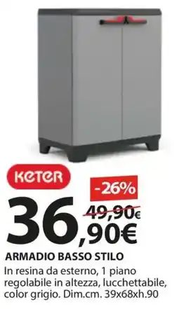 Kreo Brico e Casa ARMADIO BASSO STILO KETER offerta