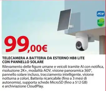 Kreo Brico e Casa TELECAMERA A BATTERIA DA ESTERNO HB8 LITE offerta