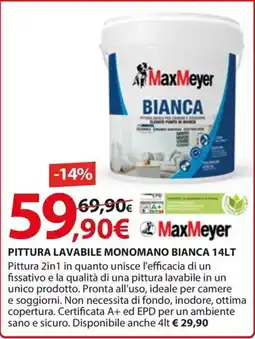 Kreo Brico e Casa Pittura lavabile monomano bianca MaxMeyer offerta