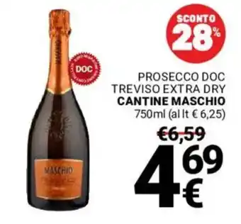 Supermercati Gulliver Prosecco DOC Treviso Extra Dry Cantine Maschio offerta