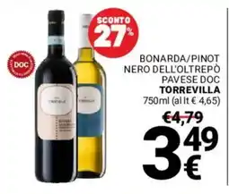 Supermercati Gulliver Bonarda/Pinot Nero dell'Oltrepò Pavese DOC Torrevilla offerta